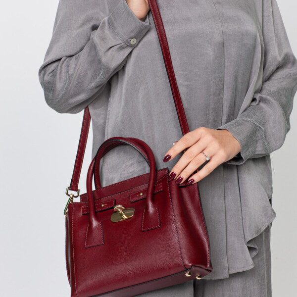 vyno spalvos rankinė