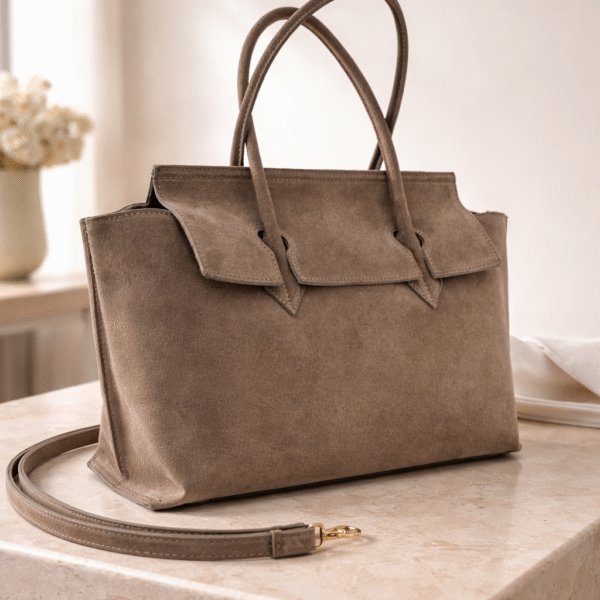 Rankinė „Susana“ iš verstos odos su rankenomis, elegantiškas dizainas