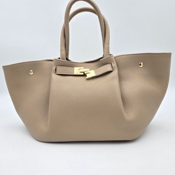 Moteriška odinė rankinė „Franka” – elegantiško ir prabangaus smėlio atspalvio